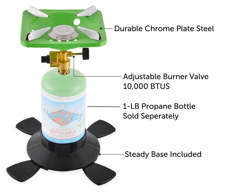 Load image into Gallery viewer, Flame King Portable Single Burner Cooker with 1 Lb Base Camping