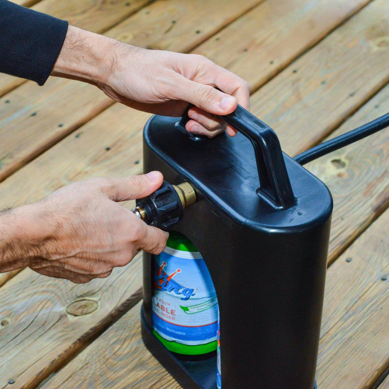 Load image into Gallery viewer, Flame King ProBoost Dual 1LB Propane Tank Carrier