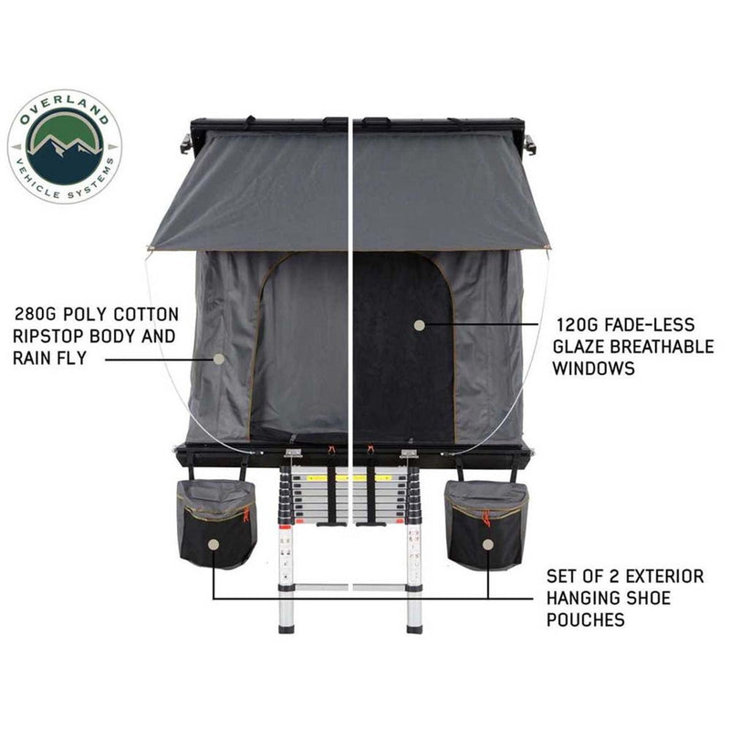 Load image into Gallery viewer, HD Mamba Clam Shell Aluminum Hard Shell Roof Top Tent, Grey Body & Green Trim
