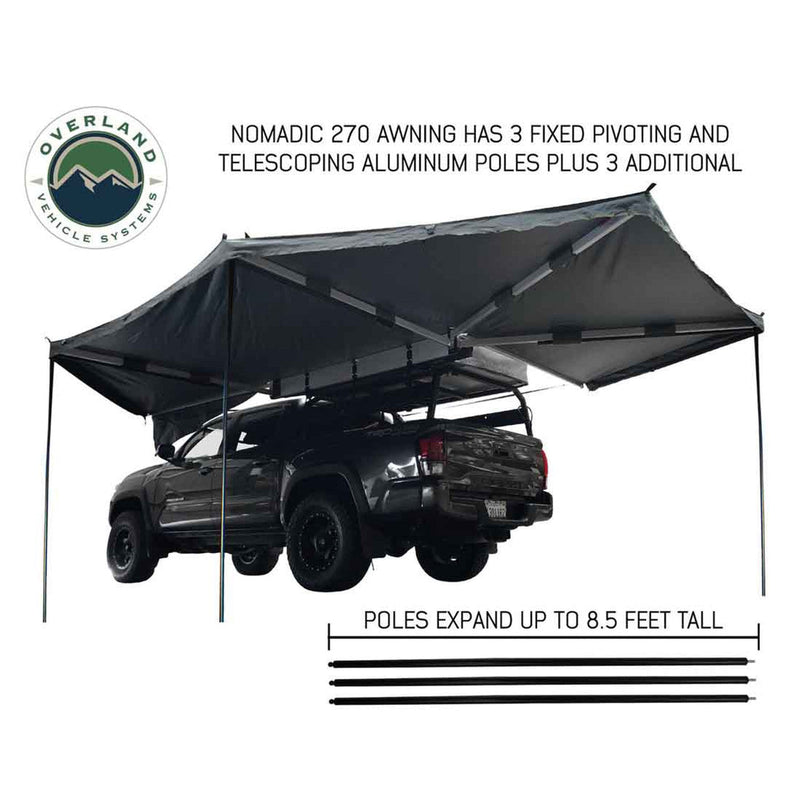 Load image into Gallery viewer, HD Nomadic 270 Degree Awning - Driver Side - Dark Gray Awning with Black Cover