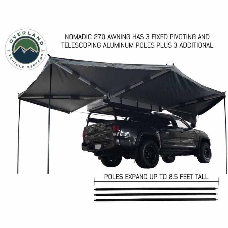 Load image into Gallery viewer, HD Nomadic 270 Degree Awning - Passenger Side - Dark Gray Awning With Black Cover
