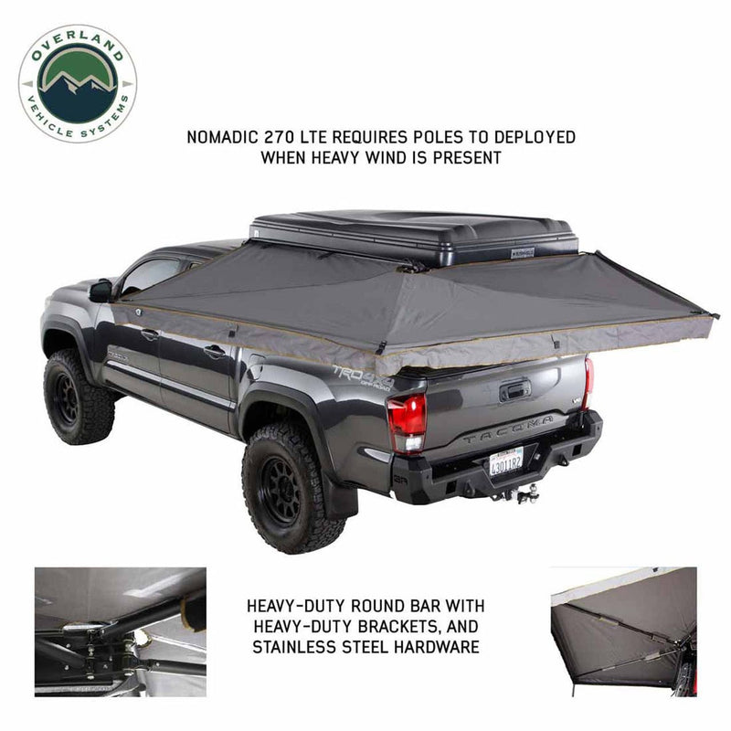 Load image into Gallery viewer, HD Nomadic 270 LTE Awning - Driver Side - Dark Gray with Black Travel Cover Universal
