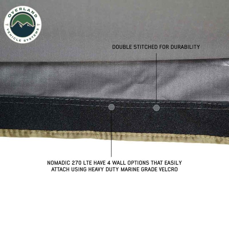 Load image into Gallery viewer, HD Nomadic 270 LTE Awning - Driver Side - Dark Gray with Black Travel Cover Universal