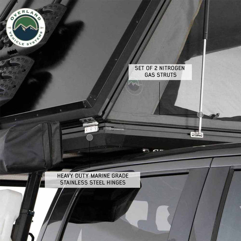 Load image into Gallery viewer, HD Sidewinder Side Load Aluminum Hard Shell Roof Top Tent, Grey Body & Green Trim