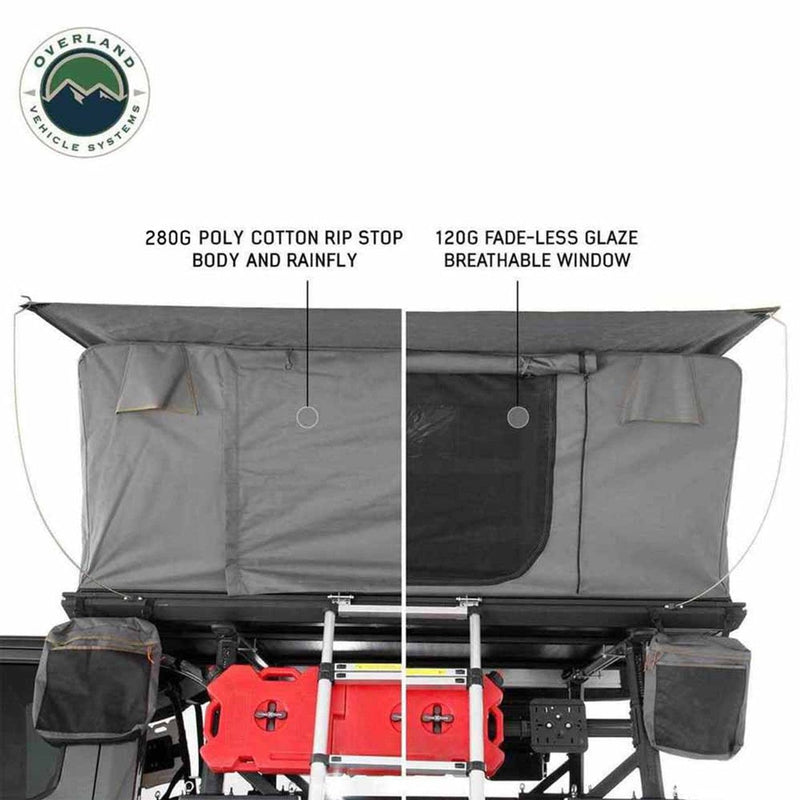 Load image into Gallery viewer, HD Sidewinder Side Load Aluminum Hard Shell Roof Top Tent, Grey Body & Green Trim