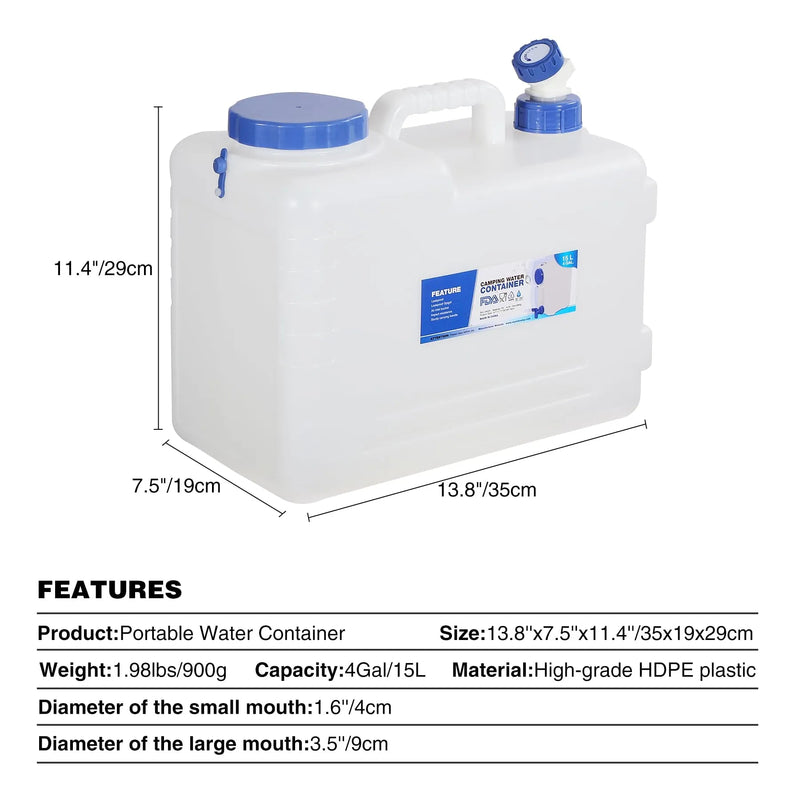 Load image into Gallery viewer, Portable Camping Water Container with Spigot and Wheels