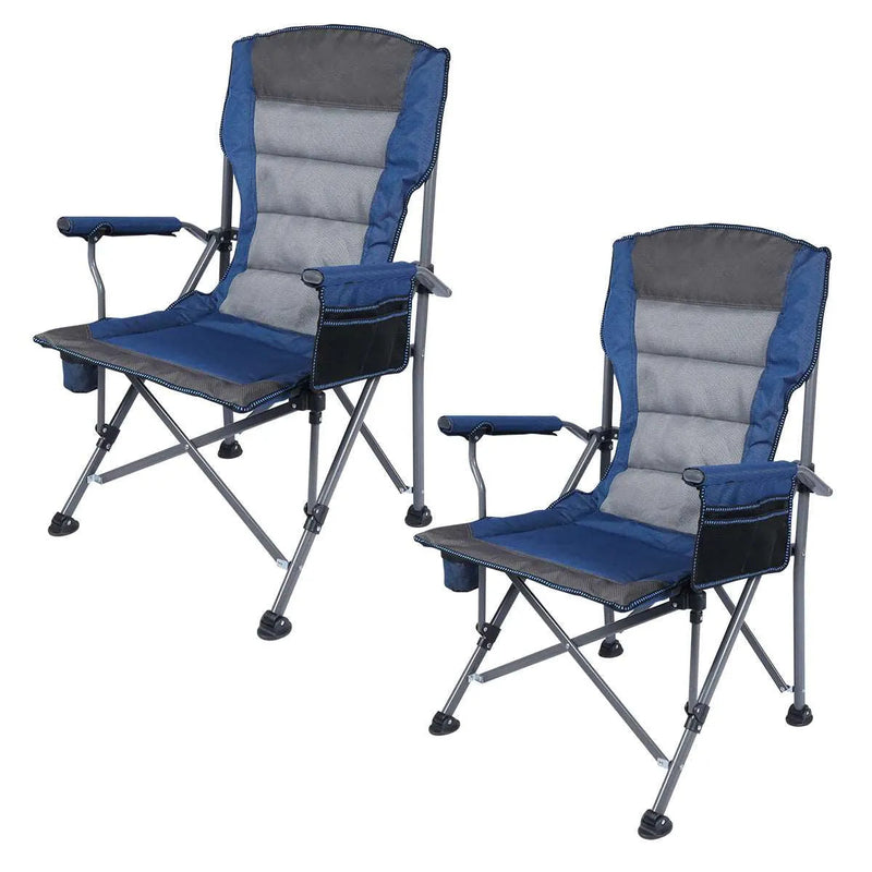 Load image into Gallery viewer, Heavy Duty Folding Camping Chair with High Back & Cup Holder