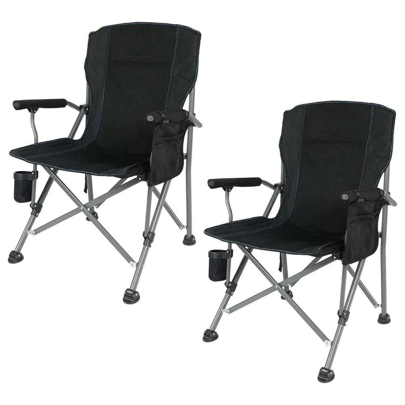 Load image into Gallery viewer, Heavy Duty Folding Camping Chair with High Back & Cup Holder