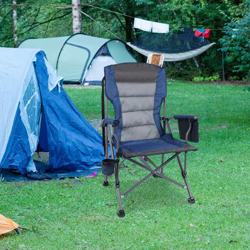 Load image into Gallery viewer, Heavy Duty Folding Camping Chair with High Back & Cup Holder