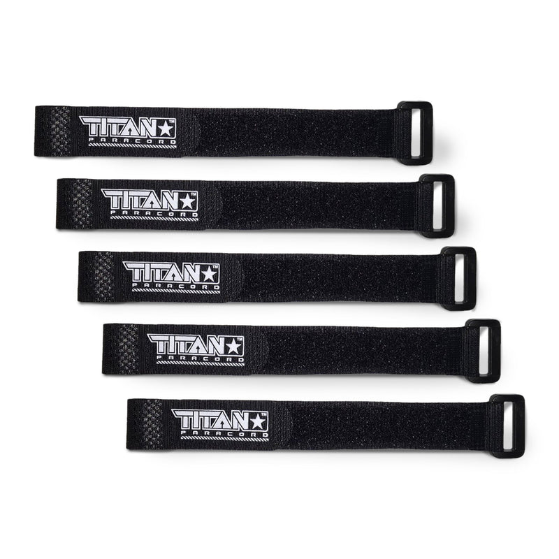 Load image into Gallery viewer, Paracord Fasteners, Hook & Loop, 5-Pack | BLACK