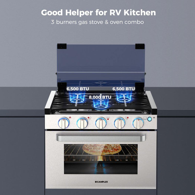 Load image into Gallery viewer, Camplux 17" RV Oven W/3 Burners Cooktop