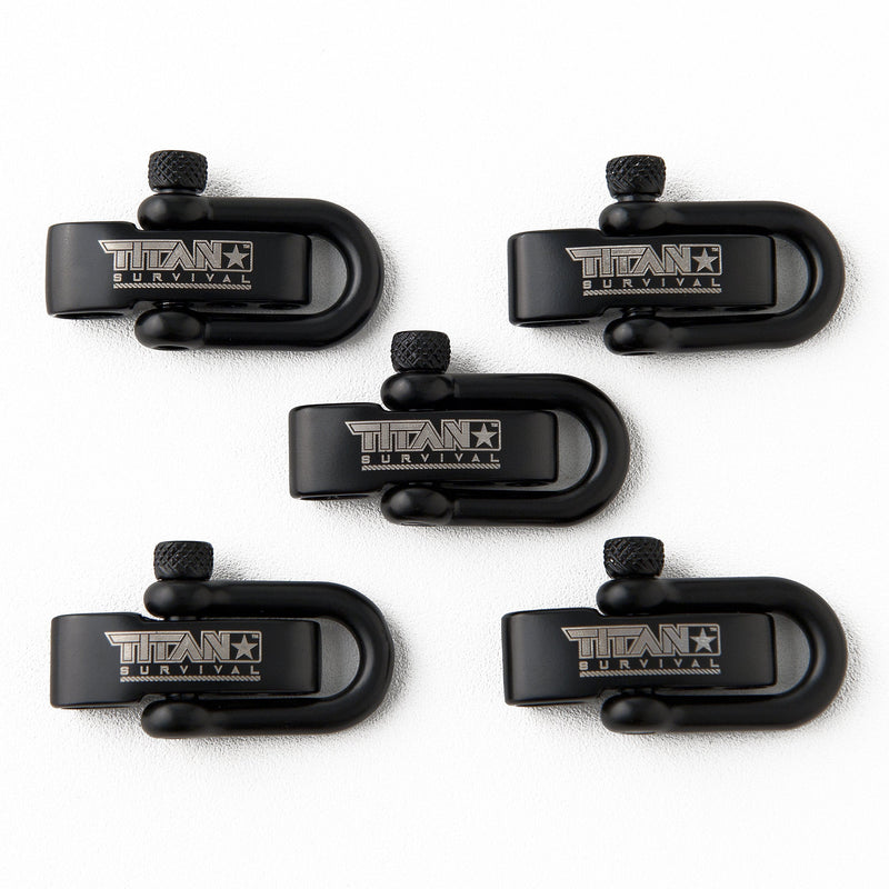 Load image into Gallery viewer, Stainless Steel D-Shackles, 5-Pack | BLACK