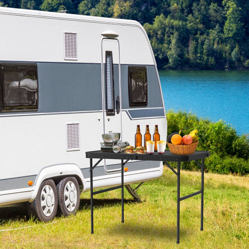 Load image into Gallery viewer, 35.62x23.42x25.9in Foldable Camping Table Collapsible Picnic Aluminum Alloy Grill Stand 88LBS Max Load Height Adjustable BBQ Table
