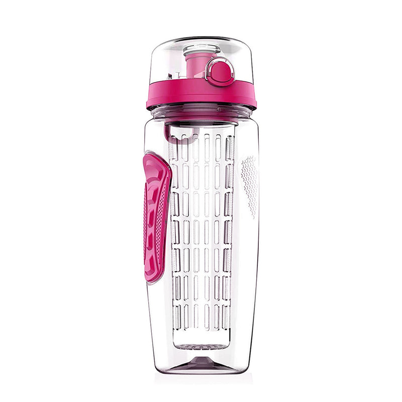 Load image into Gallery viewer, Fruit Infuser Water Bottle 32OZ Juice Shaker Sport w/ Flip Top Lid Anti-Slip Grips For Office Home Sport Running Walking Hiking
