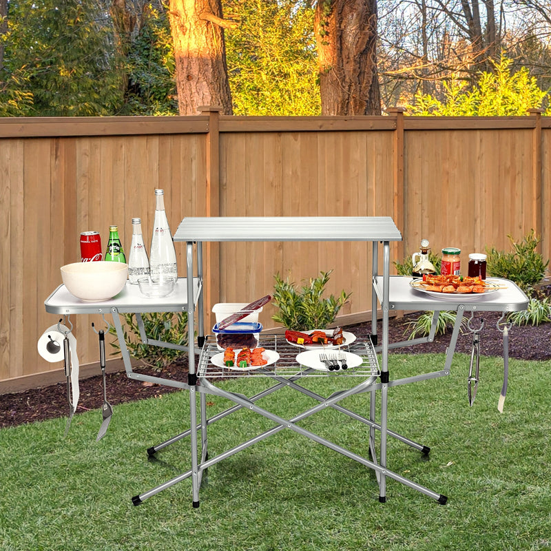 Load image into Gallery viewer, Foldable Outdoor BBQ Table Grilling Stand
