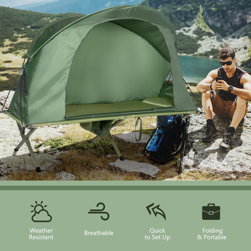 Load image into Gallery viewer, Cot Elevated Compact Tent Set with External Cover-Green
