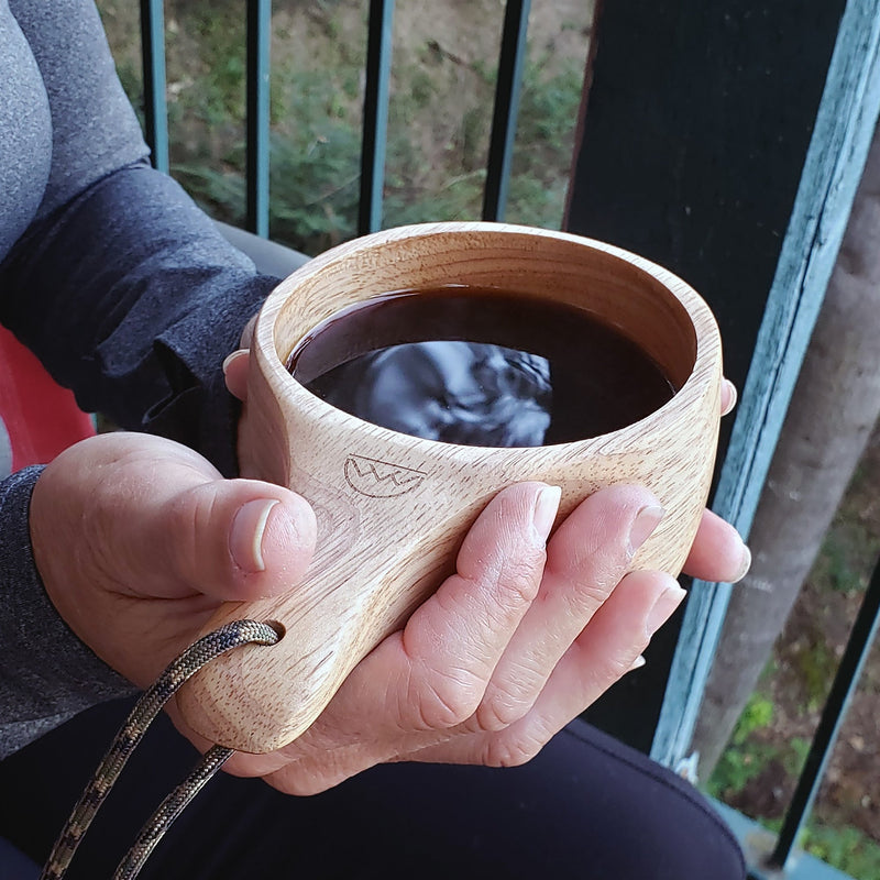 Load image into Gallery viewer, Kyrre™ Carved Nordic Kuksa - Solid Wood Camp Mug &amp; Spoon Set
