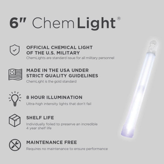 Cyalume 6" ChemLight - White 8 Hour