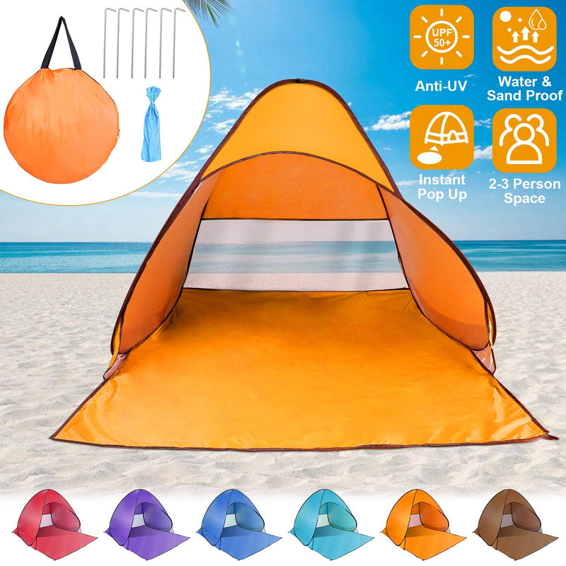 Load image into Gallery viewer, Pop Up Beach Tent Sun Shade Shelter Anti-UV Automatic Waterproof Tent Canopy for 2/3 Man w/ Net Window Storage Bag for Outdoor Beach Camping Fishing P
