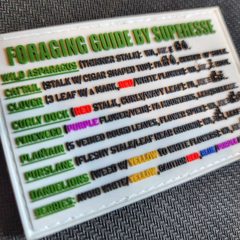 Load image into Gallery viewer, Storage Pocket Patch:  "Foraging Guide", a Plants and Edibles Quick Identification Reference
