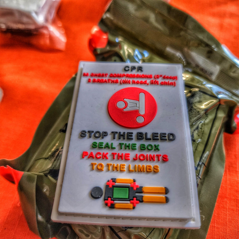 Load image into Gallery viewer, Storage Pocket Patch:  "Stop Bleed" and "CPR" Quick Reference
