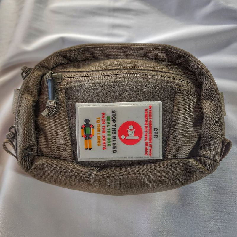 Load image into Gallery viewer, Storage Pocket Patch:  "Stop Bleed" and "CPR" Quick Reference
