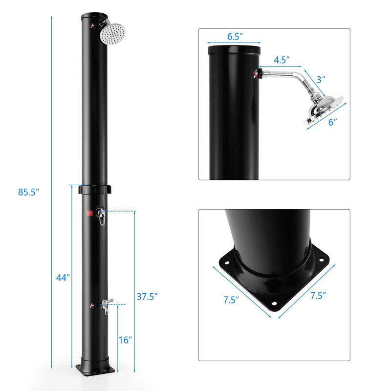 Load image into Gallery viewer, 7.2 Feet Solar-Heated Outdoor Shower with Free-Rotating Shower Head
