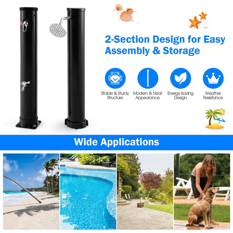 Load image into Gallery viewer, 7.2 Feet Solar-Heated Outdoor Shower with Free-Rotating Shower Head
