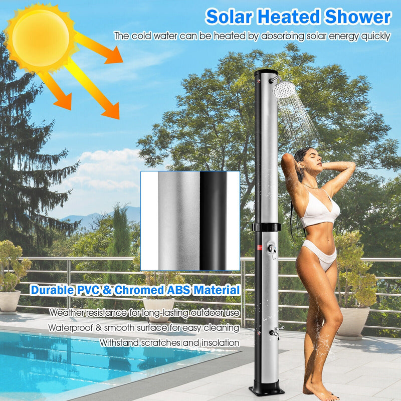 Load image into Gallery viewer, 7.2 Feet Solar-Heated Outdoor Shower with Free-Rotating Shower Head
