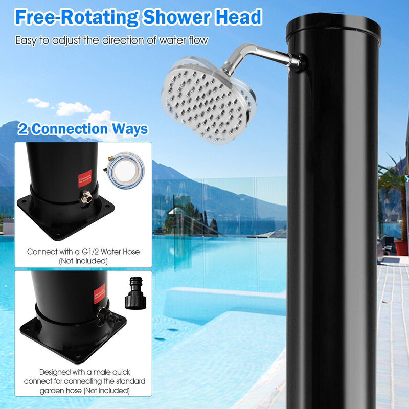 Load image into Gallery viewer, 7.2 Feet Solar-Heated Outdoor Shower with Free-Rotating Shower Head
