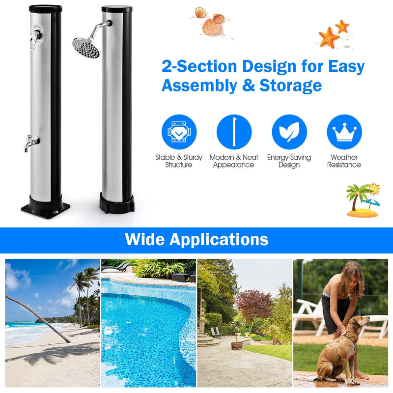 Load image into Gallery viewer, 7.2 Feet Solar-Heated Outdoor Shower with Free-Rotating Shower Head
