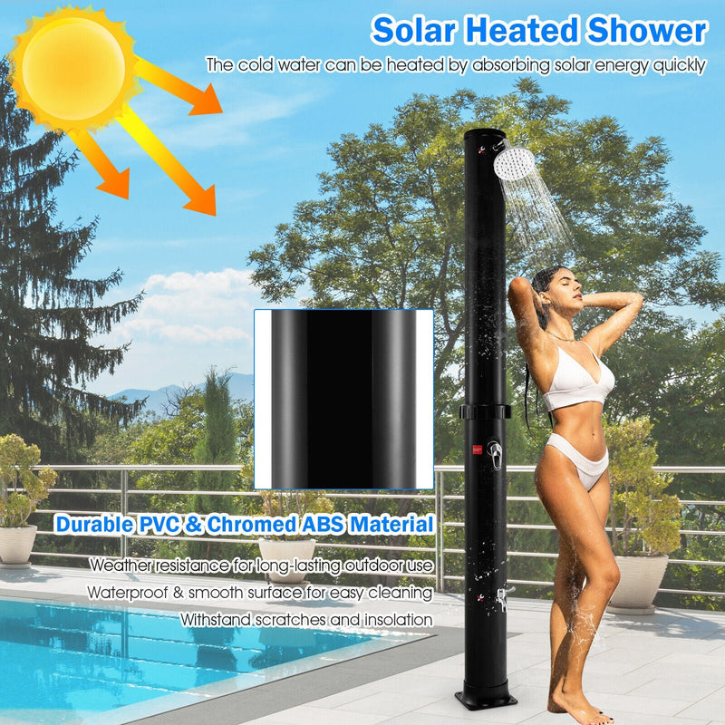 Load image into Gallery viewer, 7.2 Feet Solar-Heated Outdoor Shower with Free-Rotating Shower Head
