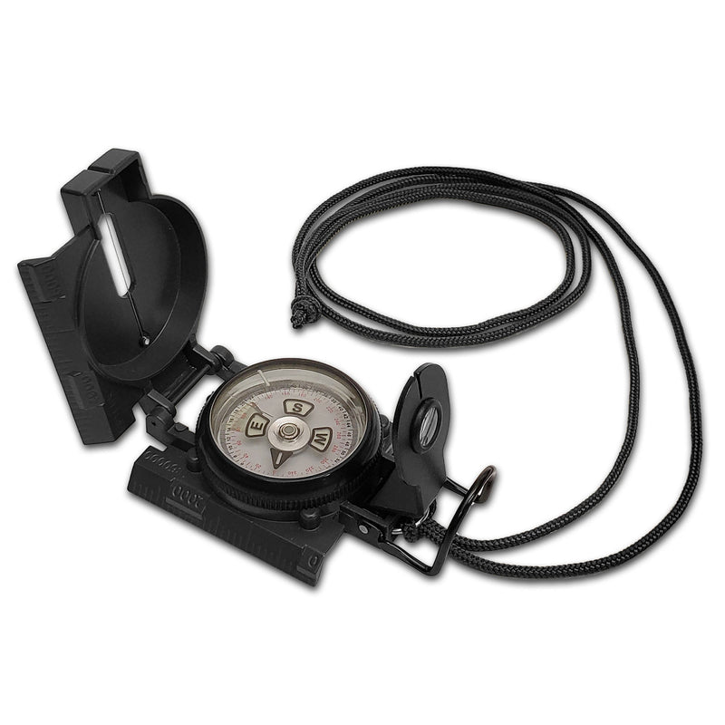 Load image into Gallery viewer, Scout™ Lensatic Compass - Traditional Phosphorescent Military Style - Black
