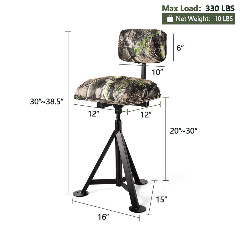 Load image into Gallery viewer, Swivel Hunting Chair Tripod Blind Stool with Detachable Backrest
