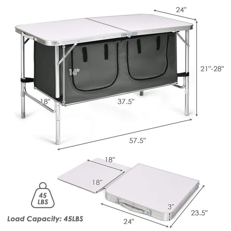 Load image into Gallery viewer, Height Adjustable Folding Camping Table-Gray
