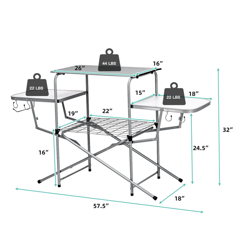 Load image into Gallery viewer, Foldable Outdoor BBQ Table Grilling Stand
