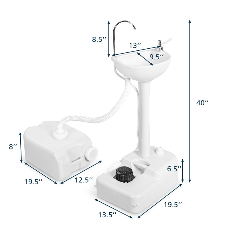 Load image into Gallery viewer, Camping Hand Wash Station Basin Stand with 4.5 Gallon Tank
