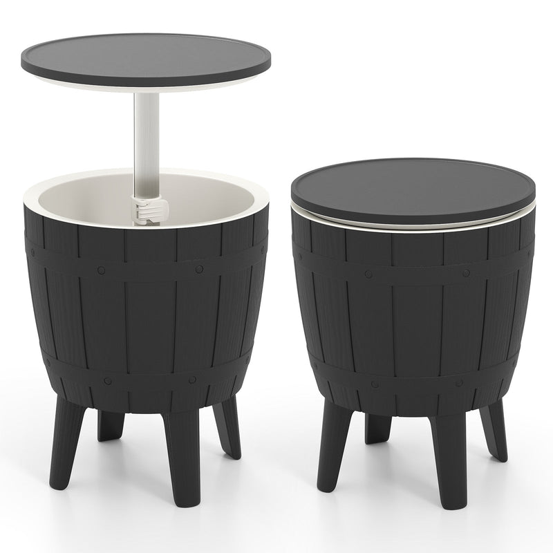 Load image into Gallery viewer, 10 Gallon Cooler Bar Table Outdoor Coffee Table Ice Bucket with Telescopic Tabletop for Beer and Wine
