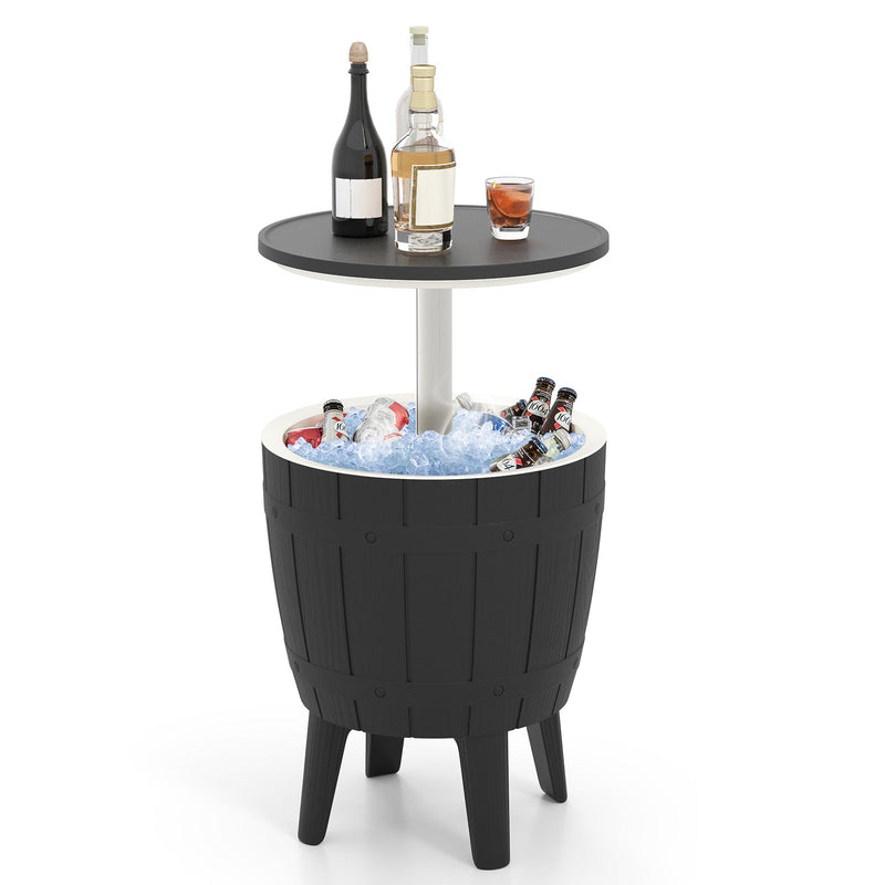 Load image into Gallery viewer, 10 Gallon Cooler Bar Table Outdoor Coffee Table Ice Bucket with Telescopic Tabletop for Beer and Wine
