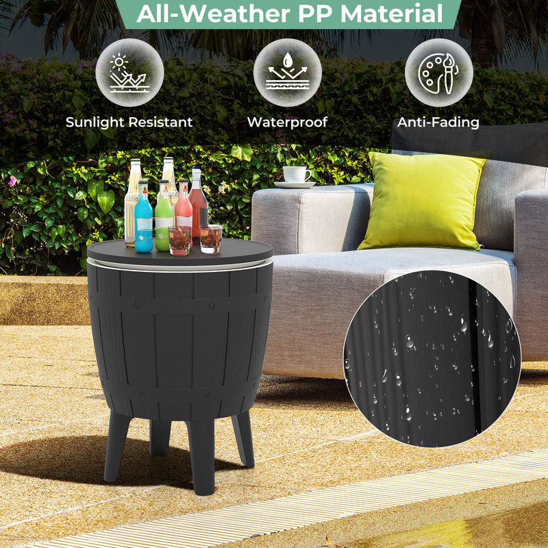 Load image into Gallery viewer, 10 Gallon Cooler Bar Table Outdoor Coffee Table Ice Bucket with Telescopic Tabletop for Beer and Wine
