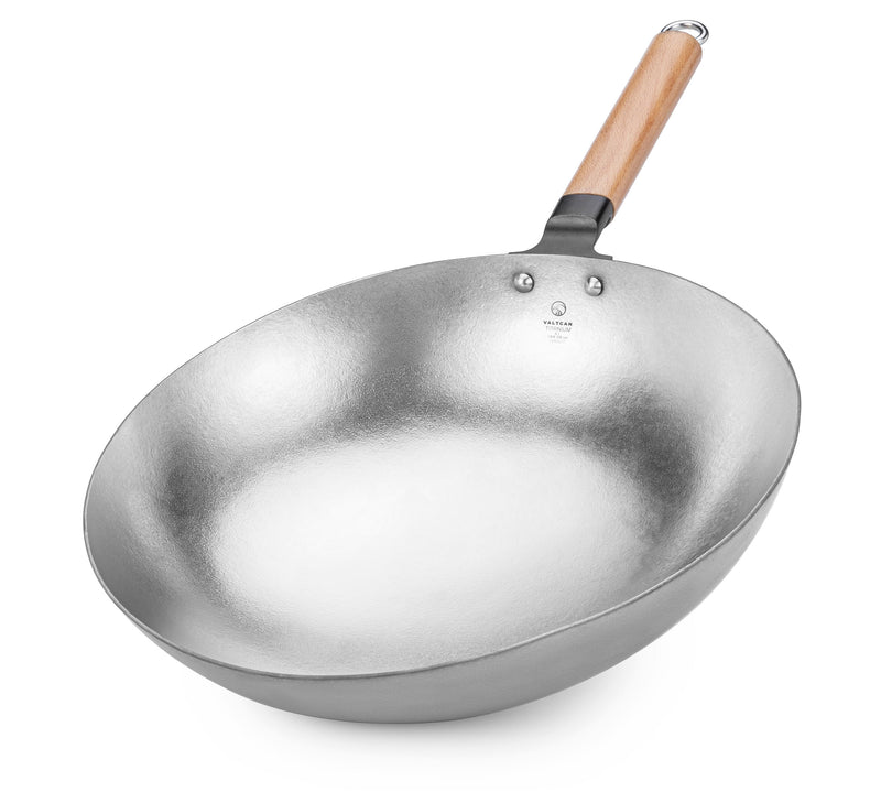 Load image into Gallery viewer, Valtcan T35 Titanium Wok Pan The Last Wok You’ll Ever Buy. 14” Pure Titanium · 3 lbs · No Coatings · No Seasoning · No Expiration Date
