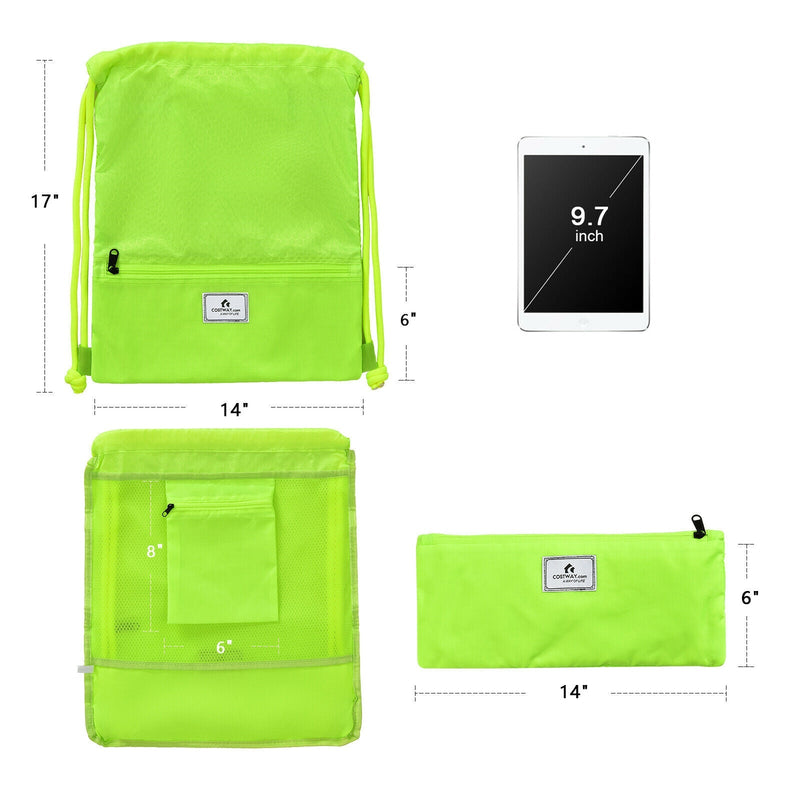 Load image into Gallery viewer, Drawstring Backpack String Bag Foldable Sports Sack with Zipper Pocket
