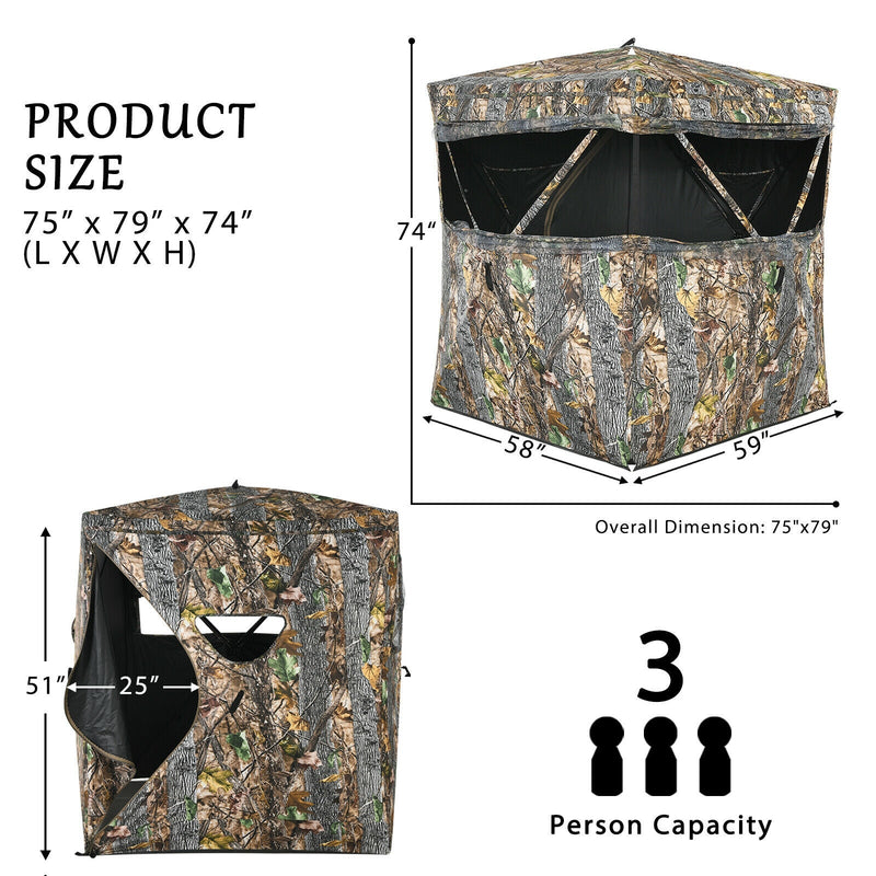 Load image into Gallery viewer, 3 Person Portable Surround View Tent with Slide Mesh Window
