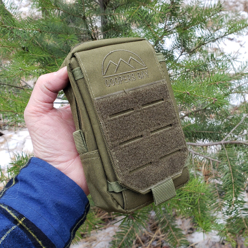 Load image into Gallery viewer, Nylon "Possibles" Bag - Pack and Store Small Items - Molle / PALS Attachment Straps for Belt or Pack Carry
