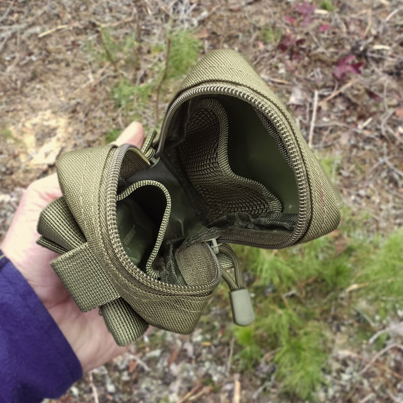 Load image into Gallery viewer, Nylon "Possibles" Bag - Pack and Store Small Items - Molle / PALS Attachment Straps for Belt or Pack Carry
