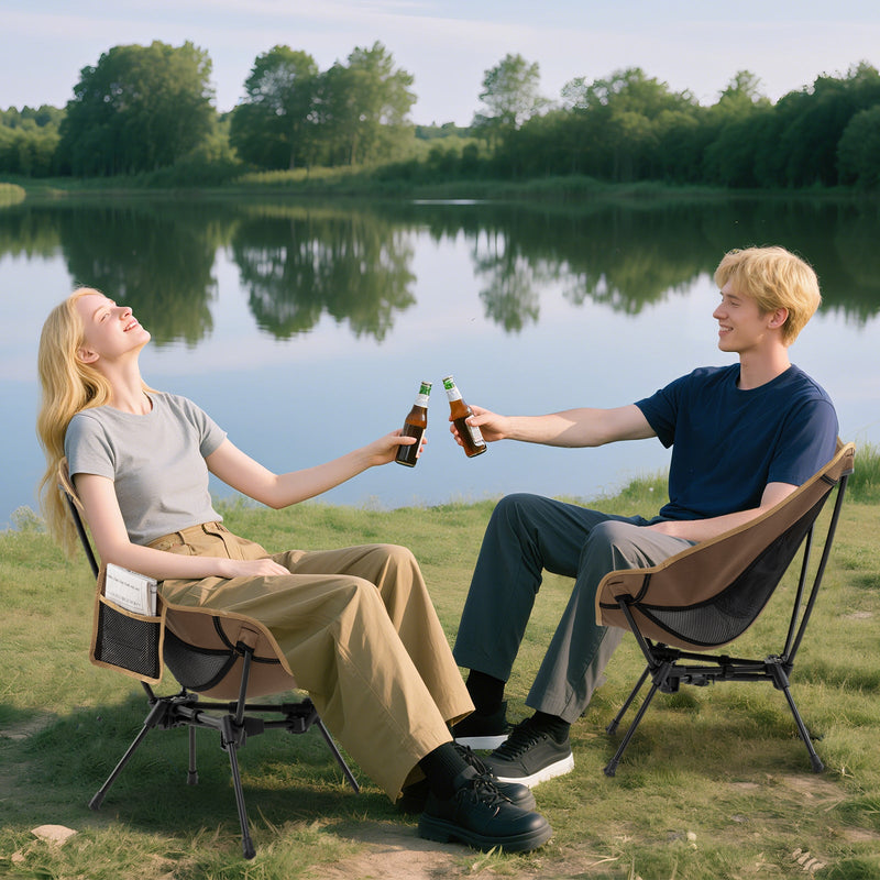 Load image into Gallery viewer, Portable Camping Chair with Compact Carrying Bag-Coffee
