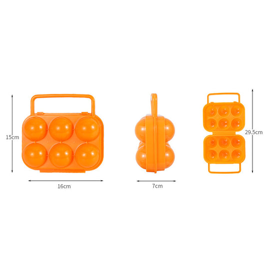 Outdoor 6-Grid Egg Box Portable Portable Egg Protection Tray New Household Pp Material Egg Tray