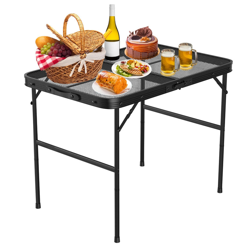 Load image into Gallery viewer, 35.62x23.42x25.9in Foldable Camping Table Collapsible Picnic Aluminum Alloy Grill Stand 88LBS Max Load Height Adjustable BBQ Table
