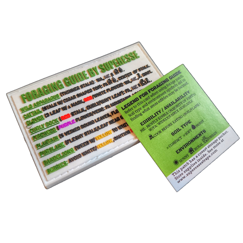 Load image into Gallery viewer, Storage Pocket Patch:  "Foraging Guide", a Plants and Edibles Quick Identification Reference
