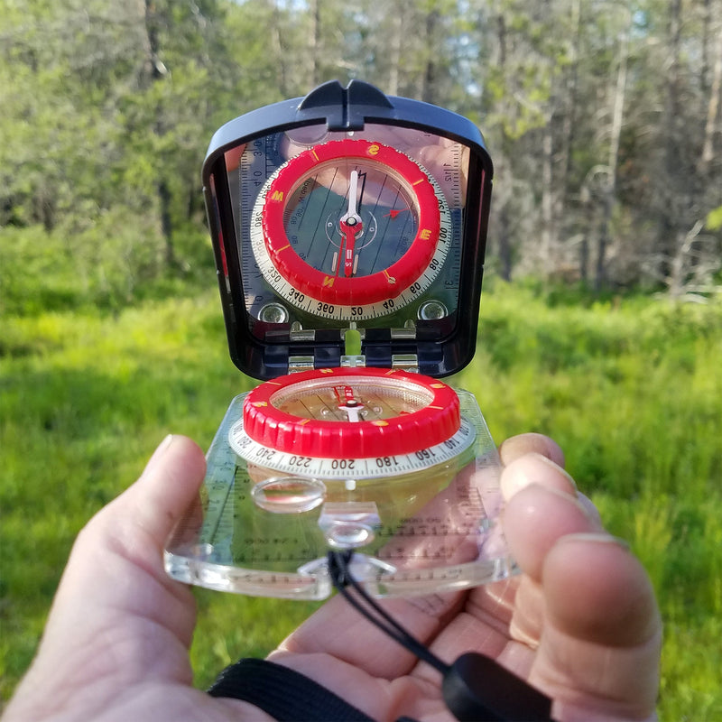 Load image into Gallery viewer, RS46 Mirrored Sighting Compass with Declination Adjustment, Clinometer &amp; Map LED
